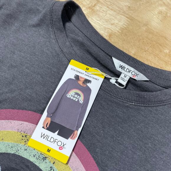 Wildfox NWT Easy Does It Sommers Sweatshirt Side Slits Drop Shoulder Size M - Picture 7 of 11